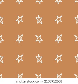 Gender neutral star seamless vector background. Simple whimsical sky two tone pattern. Kids nursery wallpaper or scandi all over print. 