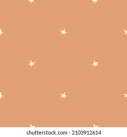 Gender neutral star seamless vector background. Simple whimsical sky two tone pattern. Kids nursery wallpaper or scandi all over print. 