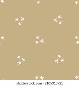 Gender Neutral Star Seamless Vector Background. Simple Whimsical Sky Two Tone Pattern. Kids Nursery Wallpaper Or Scandi All Over Print. 