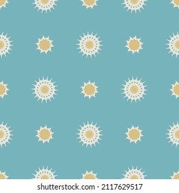 Fondo vectorial sin fisuras de luz solar neutra de género. Sencillo y romántico patrón de 2 tonos. Papel tapiz infantil o escándalo por toda la prensa. 