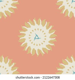 Gender neutral sunshine seamless vector background. Simple whimsical romantic 2 tone pattern. Kids nursery wallpaper or scandi all over print. 