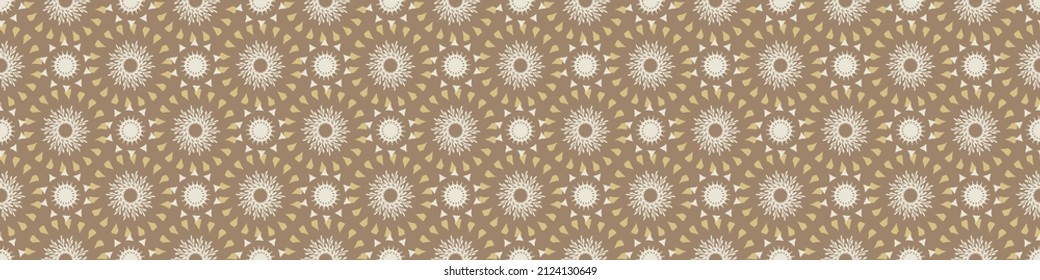 Gender neutral sunshine seamless vector border. Simple whimsical romantic 2 tone banner. Kids nursery or scandi bordur. 