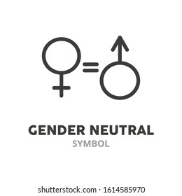 Gender neutral symbol thin line icon. Vector illustration symbol elements for web design.