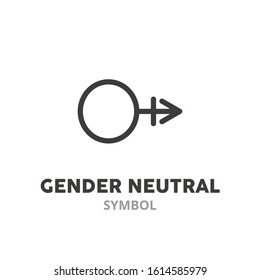 Gender neutral symbol thin line icon. Vector illustration symbol elements for web design.
