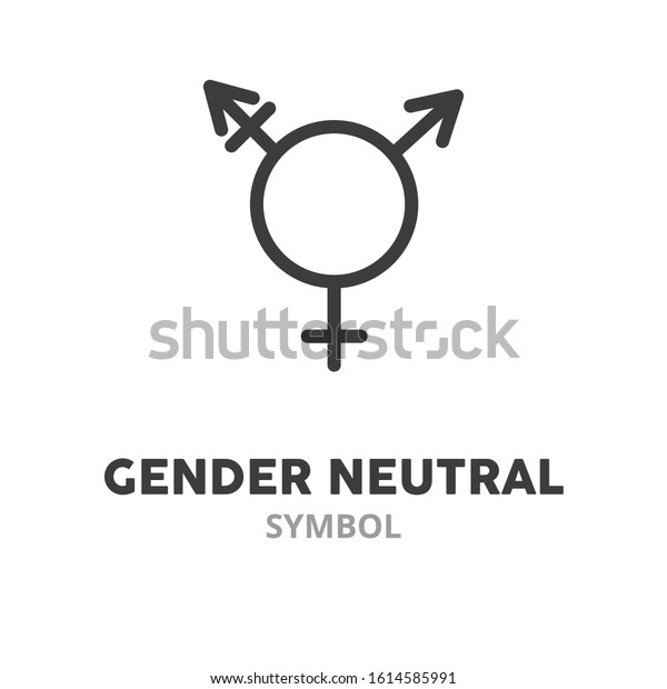 Gender Neutral Symbol Thin Line Icon Stock Vector Royalty Free 1614585991