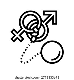 gender norms line icon vector. gender norms sign. isolated contour symbol black illustration