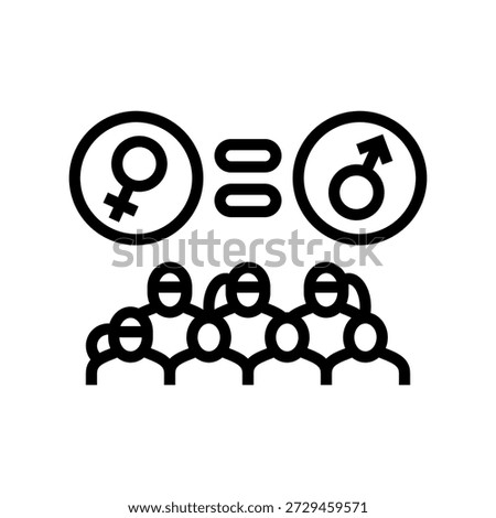 gender parity line icon vector. gender parity sign. isolated contour symbol black illustration