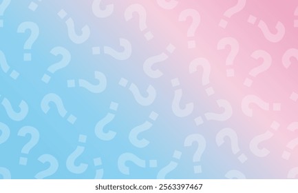 Gender party blue and pink background for a gender reveal theme, perfect for baby shower invitations, announcements, or creative party designs. Question mark background