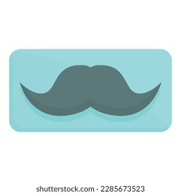 Gender party mustache emblem icon cartoon vector. Shower baby. Reveal love