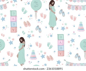 Gender party pregnant woman in a dress pattern