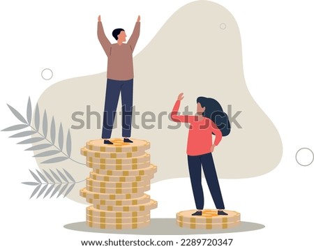 Gender pay gap, inequality between man and woman wage, salary or income, issue about gender diversification concept.flat vector illustration.