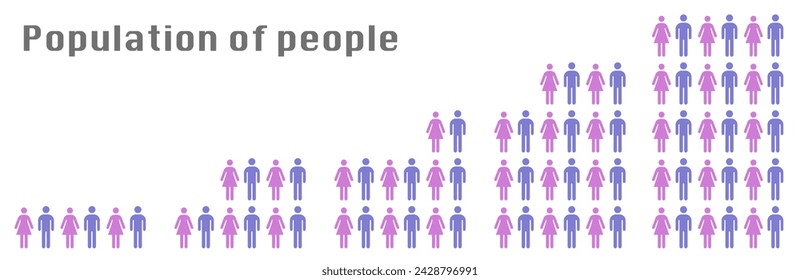 Gender pictogram vectors for presentation or website. Population of the planet. Human infographics. EPS 10.