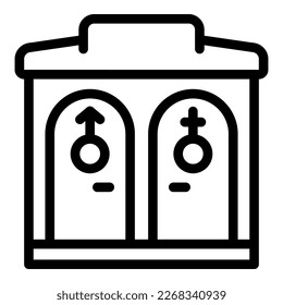 Gender public wc icon outline vector. Room toilet. Wash bath