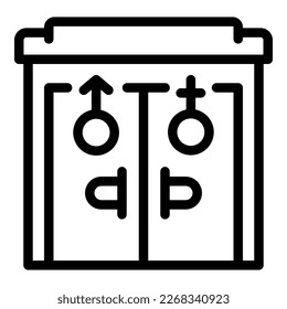 Gender restroom icon outline vector. Room wc. Door bathroom