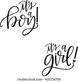 Gender Reveal Announcement Vector Set