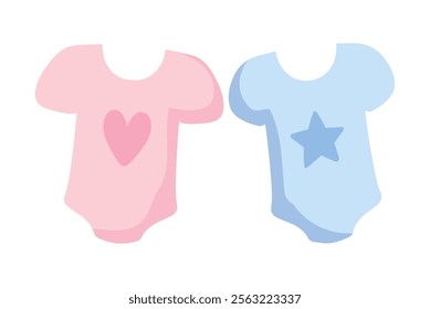 gender reveal baby clothes isolated