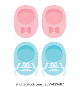 gender reveal baby shoes isolated