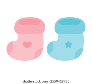 gender reveal baby socks isolated