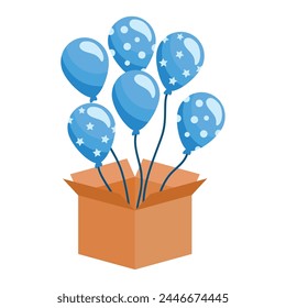 gender reveal blue balloons isolated