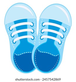 gender reveal blue booties isolated design