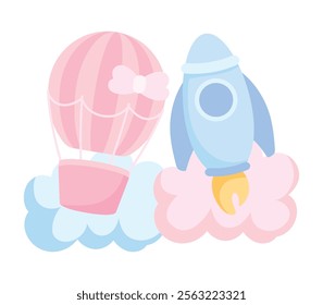 gender reveal boy and girl isolated