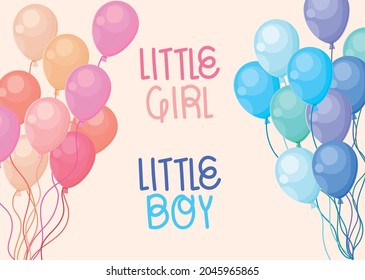 gender reveal cartel with balloons