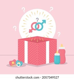 gender reveal design with gender symbols