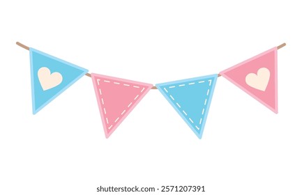 gender reveal garland party isolated