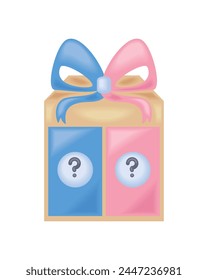 gender reveal gift box isolated design