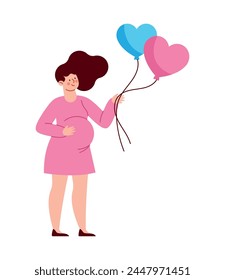 gender reveal happy woman isolated