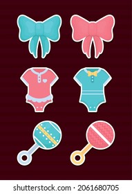 gender reveal icon set design