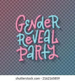 Gender reveal party - 3d isolared lettering text for invitation and cards. ,Baby shower, Newborn baby boy and baby girl. Vector illustration for Banner, poster, sticker template