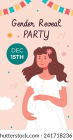 Gender reveal party background. Boy or girl reveal party. gender party. Baby's gender reveal party celebration. Vector Illustration design for Poster, Banner, Invitation Card. blue and pink color.