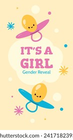 Gender reveal party background. Boy or girl reveal party. gender party. Baby's gender reveal party celebration. Vector Illustration design for Poster, Banner, Invitation Card. blue and pink color.