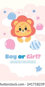 Gender reveal party background. Boy or girl reveal party. gender party. Baby's gender reveal party celebration. Vector Illustration design for Poster, Banner, Invitation Card. blue and pink color.