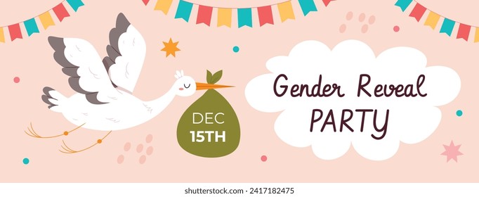 Gender reveal party background. Boy or girl reveal party. gender party. Baby's gender reveal party celebration. Vector Illustration design for Poster, Banner, Invitation Card. blue and pink color.