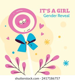 Gender reveal party background. Boy or girl reveal party. gender party. Baby's gender reveal party celebration. Vector Illustration design for Poster, Banner, Invitation Card. blue and pink color.