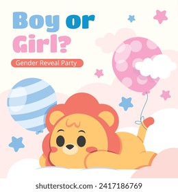 Gender reveal party background. Boy or girl reveal party. gender party. Baby's gender reveal party celebration. Vector Illustration design for Poster, Banner, Invitation Card. blue and pink color.