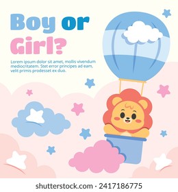 Gender reveal party background. Boy or girl reveal party. gender party. Baby's gender reveal party celebration. Vector Illustration design for Poster, Banner, Invitation Card. blue and pink color.