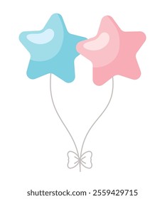 gender reveal party balloons isolated