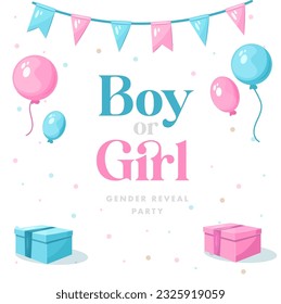 Gender reveal party greeting card