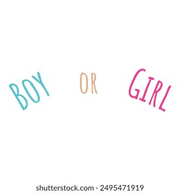 Gender reveal party invitation with boy or girl text message