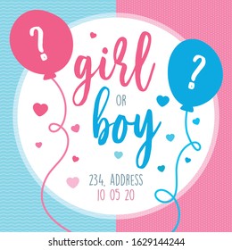 Gender Reveal Party Invitation - Girl or Boy?