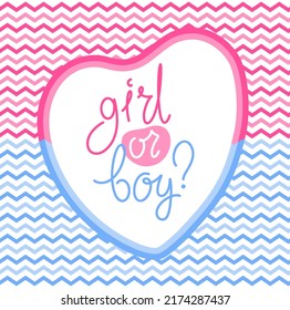 Gender Reveal Party Invitation - Girl or Boy? Banner vector element design