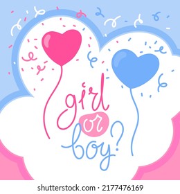 Gender Reveal Party Invitation - Girl or Boy? Banner vector element design