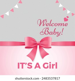 Gender reveal party invitation templates. boy or girl. pink and blue balloons with flowers and ribbons. Banner and poster, background with. vector illustration Cute baby girl and boy.