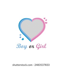 Gender reveal party invitation templates. boy or girl. pink and blue balloons with flowers and ribbons. Banner and poster, background with. vector illustration Cute baby girl and boy.