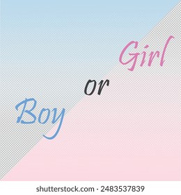 Gender reveal party invitation templates. boy or girl. pink and blue balloons with flowers and ribbons. Banner and poster, background with. vector illustration Cute baby girl and boy.