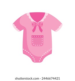 gender reveal pink bodysuit isolated