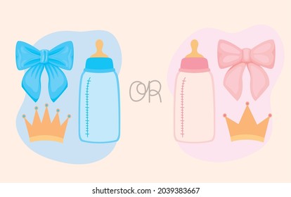 gender reveal poster with items